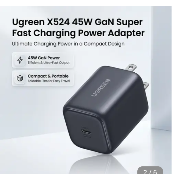 Ugreen X524 45W GaN Super Fast Charging Power Adapter