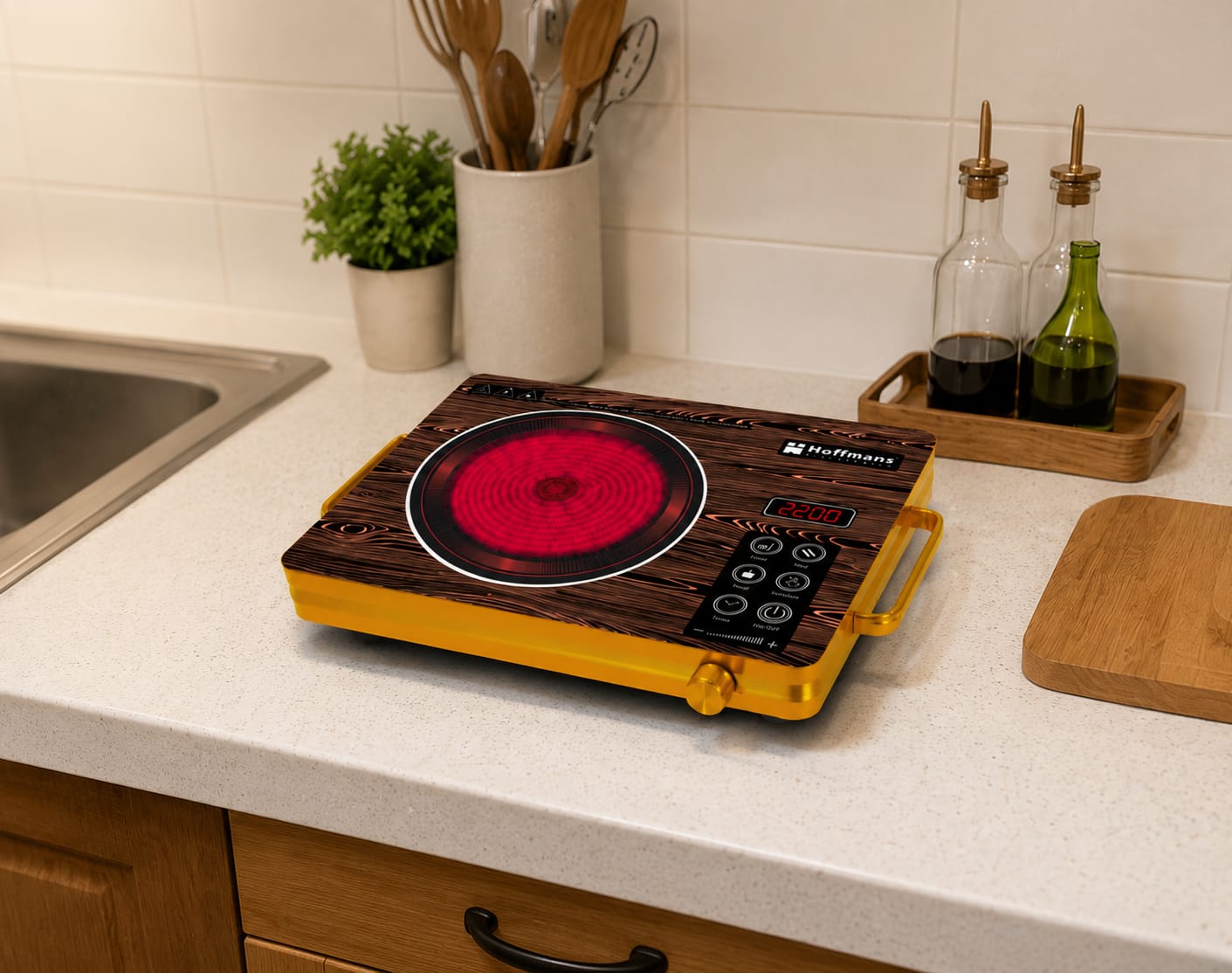 Premium Infrared Electric Hot Plate – 2200W Portable Ceramic Cooktop | Fast Heating Electric Stove