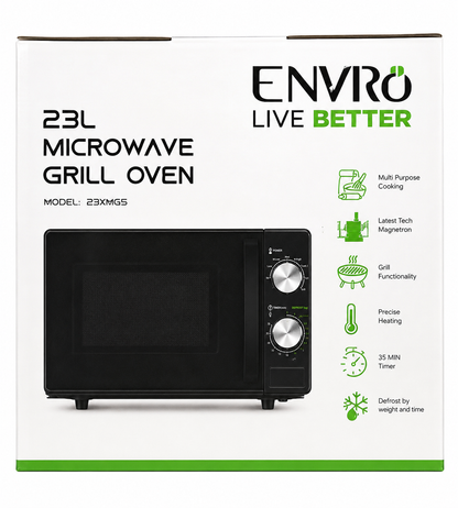 Enviro 23L Microwave Grill Oven (23XMG5) – Multi-Purpose Cooking & Fast Defrost