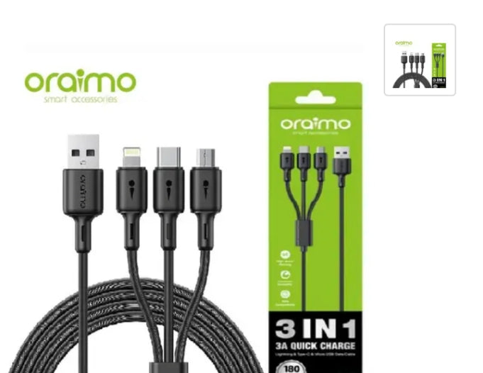Oraimo 3-in-1 Fast Charging Cable (OCD-X93)