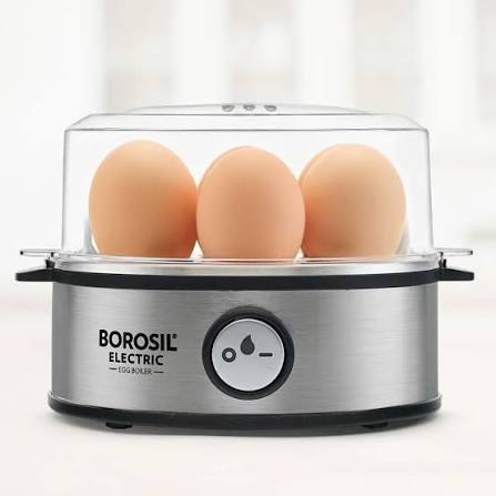 BOROSIL Electric Egg Boiler 360W | 7-Egg Automatic Egg Cooker with Auto Shut-Off | Soft, Medium & Hard Boiled Eggs | Stainless Steel